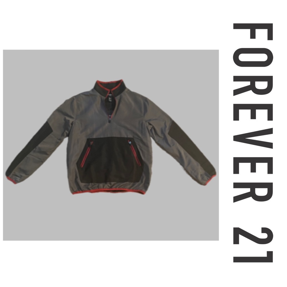 NWT - Forever 21 Gray Multi Windbreaker